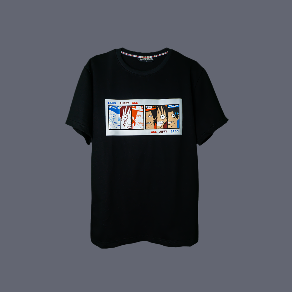 T-Shirt Ace Luffy Sabo Black